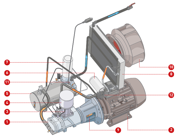 This is how your Comprag screw compressor generates compressed air