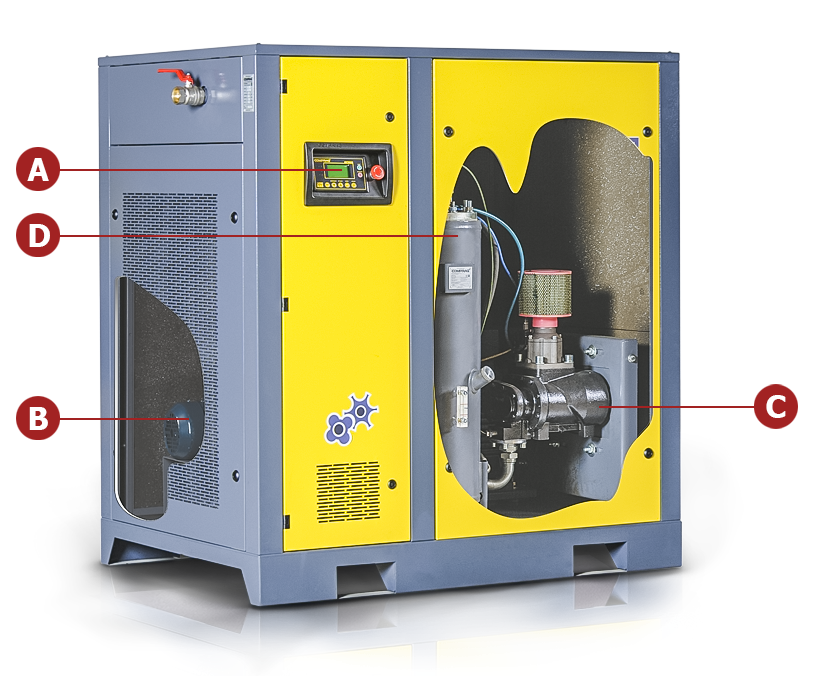 The robust design of Comprag compressors focuses on the longevity and efficiency of its core components